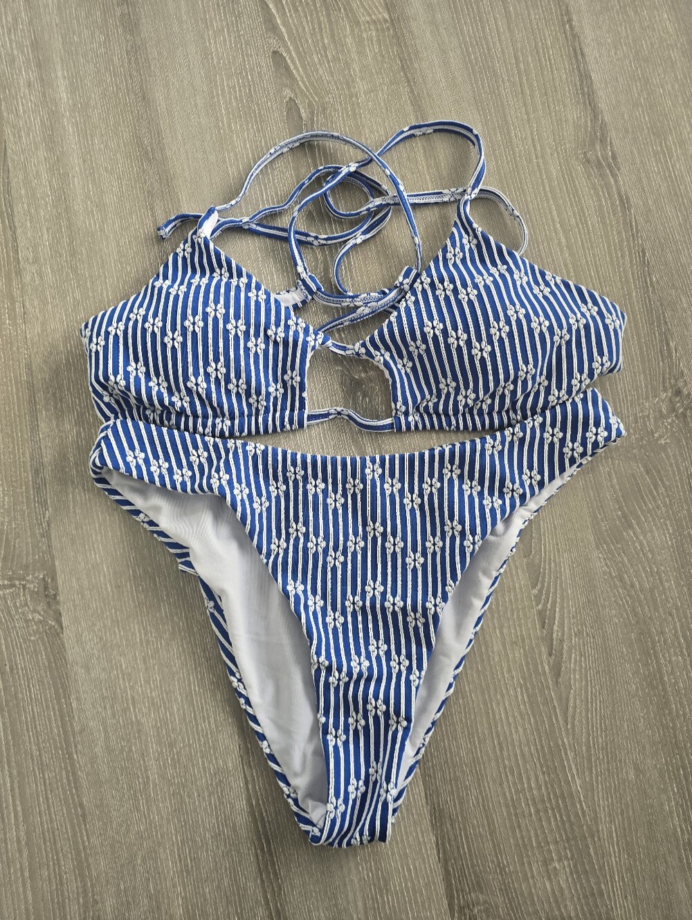 Striped Floral Bikini